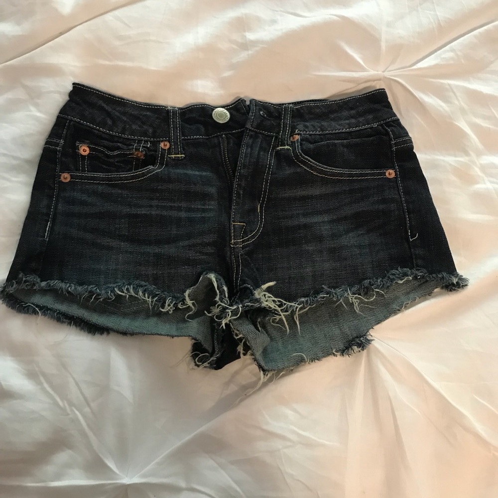 dark wash jean shorts